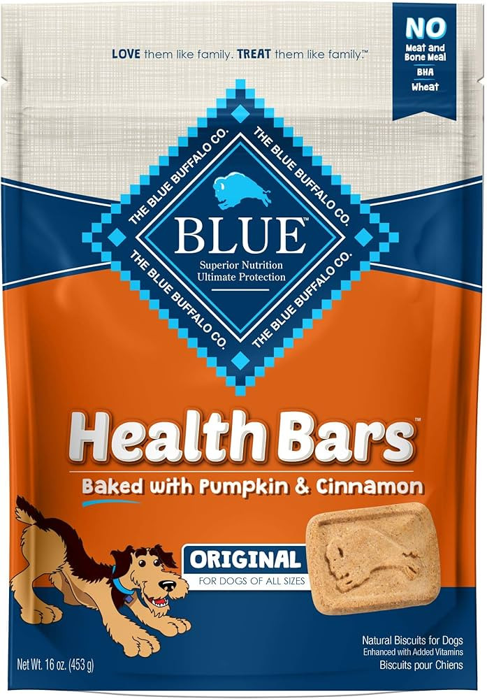 Blue Buffalo Health Bars Natural Crunchy Dog Treats Biscuits, Pumpkin & Cinnamon 16-oz Bag | Amazon (US)