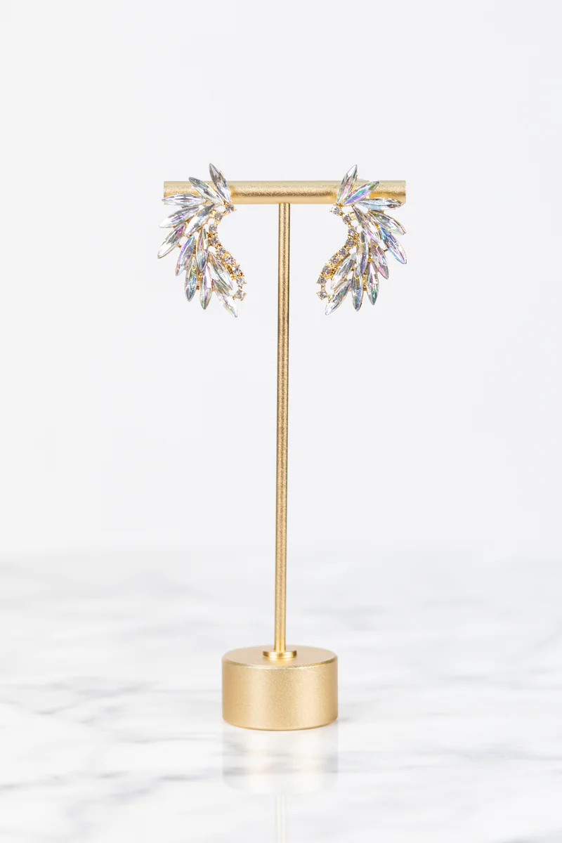 Tina Rhinestone Stud Earrings- Clear | Avara