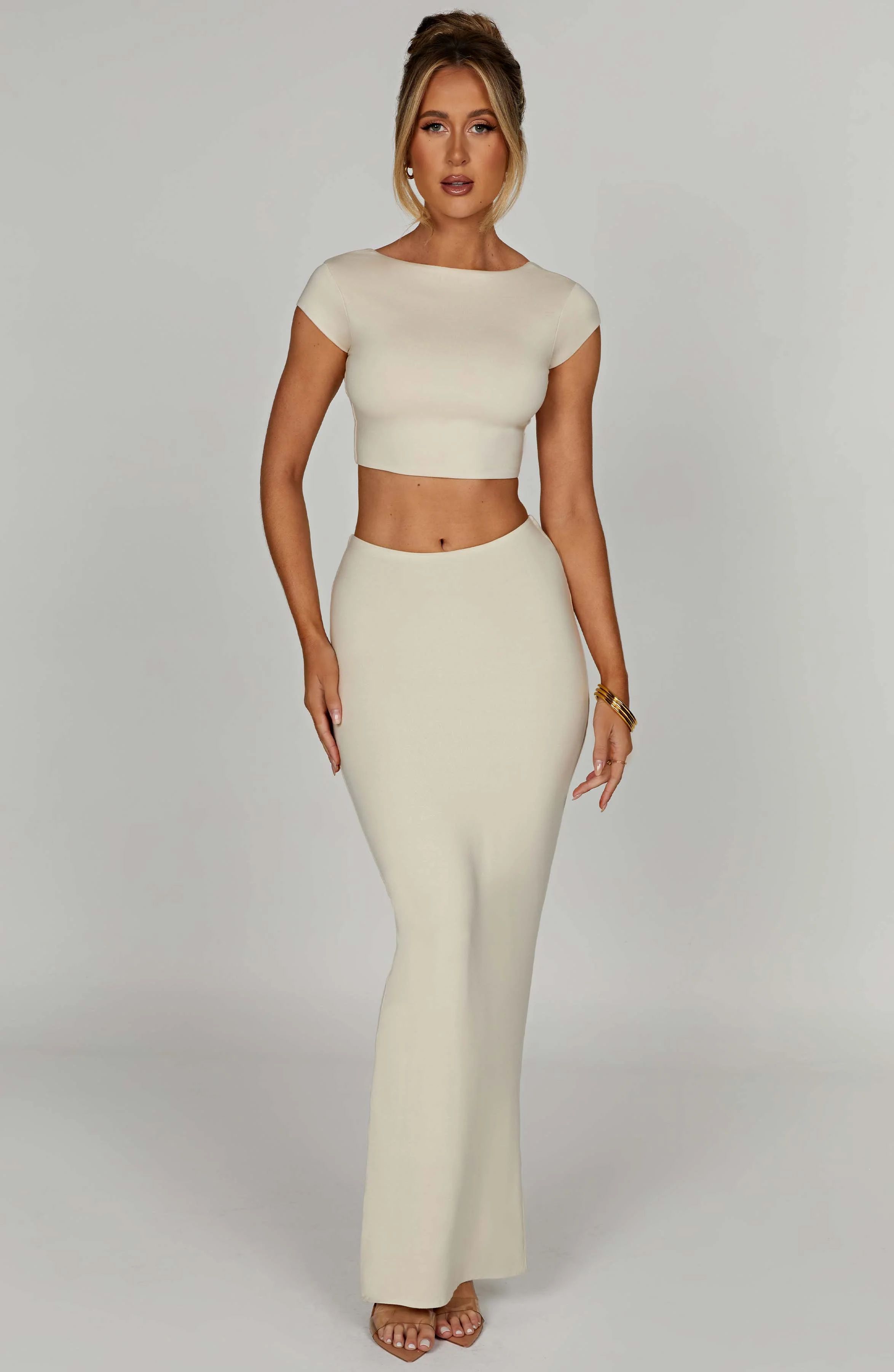 Yazmin Maxi Skirt - Cream | Babyboo