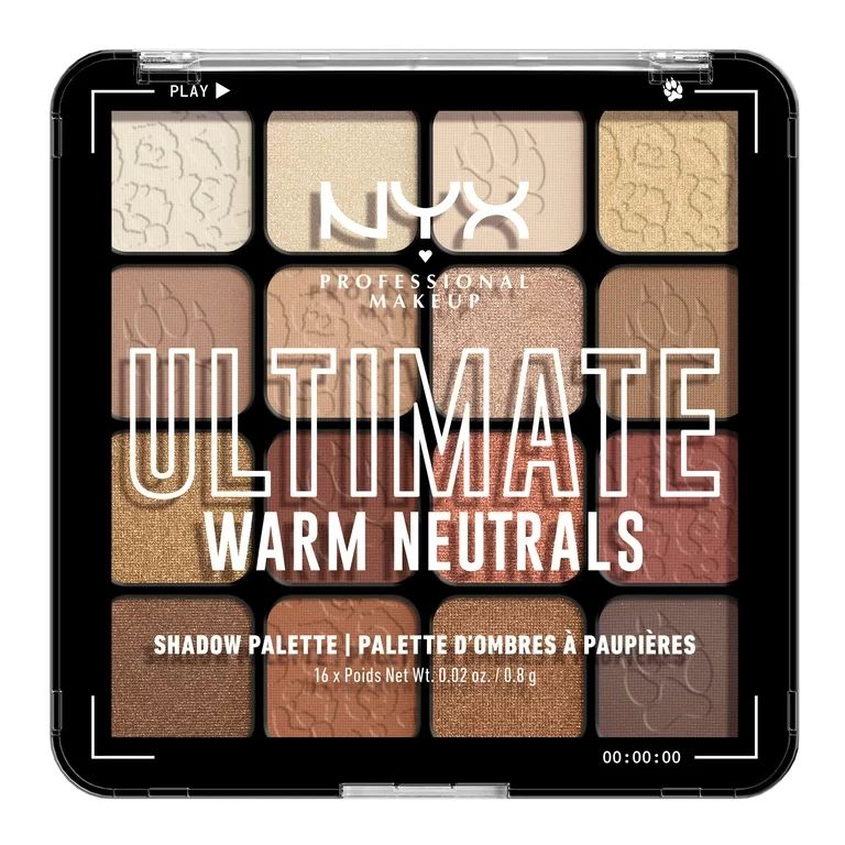 NYX Professional Makeup Ultimate Eye Shadow Palette, Warm Neutrals - Walmart.com | Walmart (US)