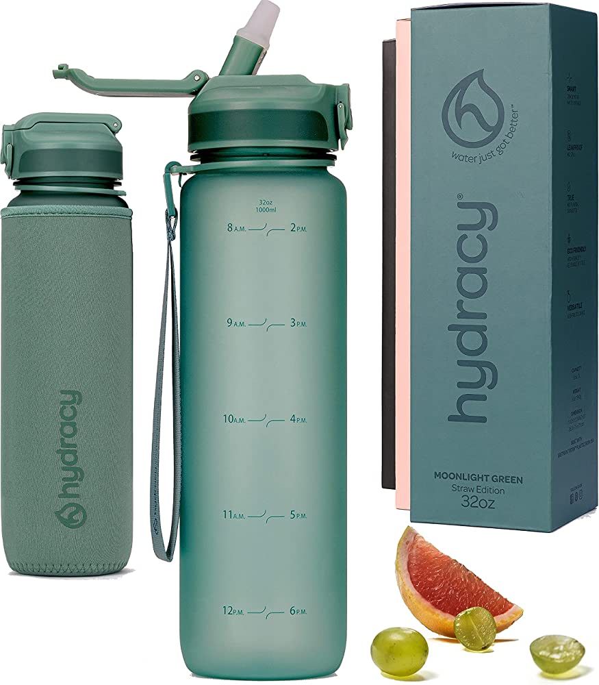 Hydracy Water Bottle with Times to Drink & Straw - Large 32 Oz BPA Free Motivational Water Bottle... | Amazon (US)