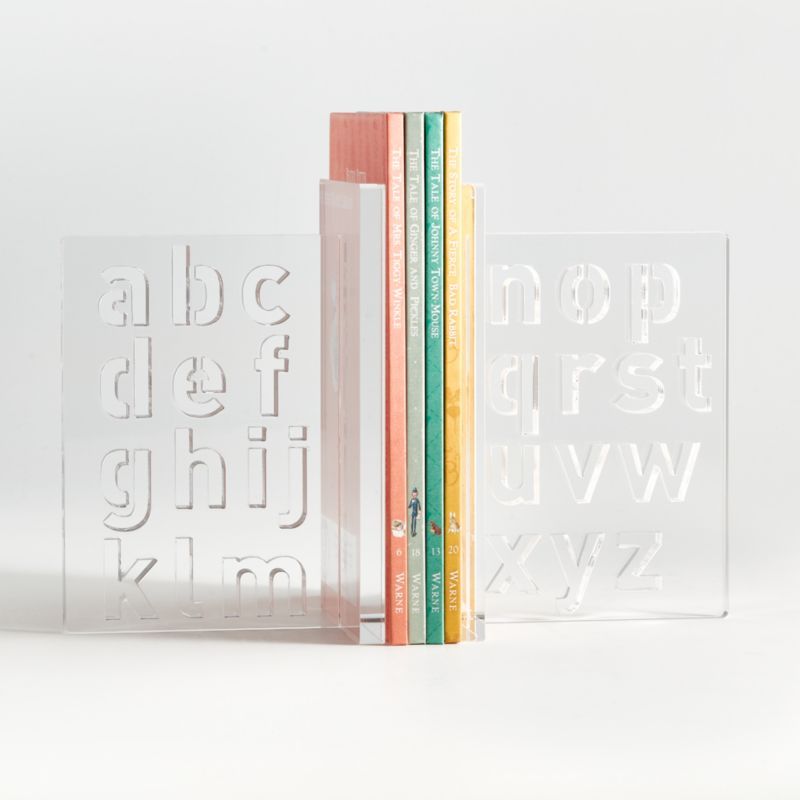 Acrylic Alphabet Bookends + Reviews | Crate & Kids | Crate & Barrel