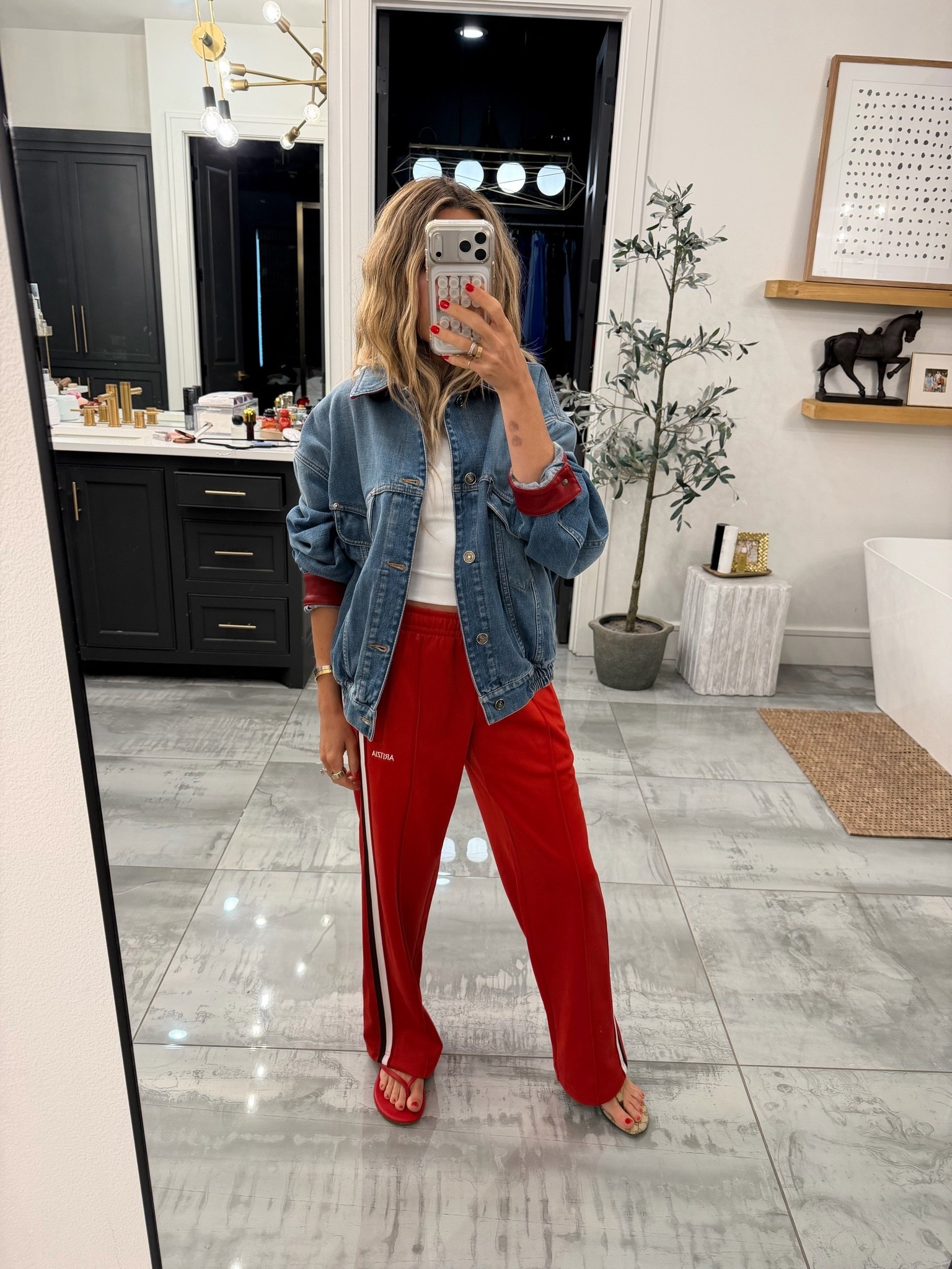 Xs in top and pants! 36 in denim jacket