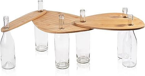 Flat Wine Bottle Cheese Trays Topper Serving Set Picnic Charcuterie Board Floating Cheese Boards ... | Amazon (US)