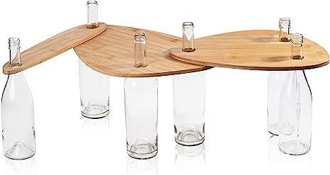 Flat Wine Bottle Cheese Trays Topper Serving Set Picnic Charcuterie Board Floating Cheese Boards ... | Amazon (US)
