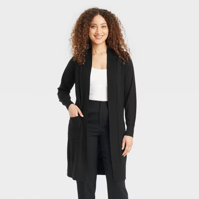 Women's Duster Cardigan - A New Day™ Black S | Target