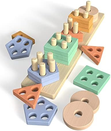 GetWill Montessori Toys for 1 2 3+ Year Old Kids, Toddler Wooden Learning Toys, Kids Sorting and ... | Amazon (US)