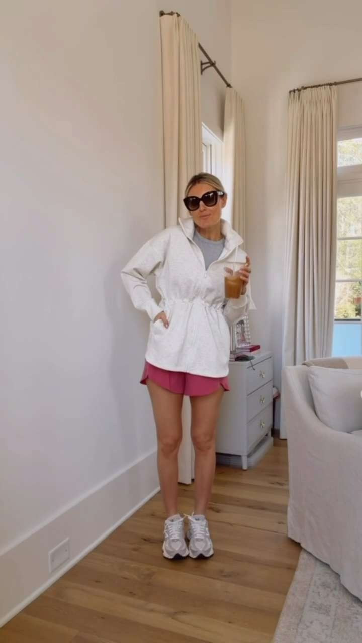 Easy athleisure moment you’ll live in! Lightweight zip-up layered over a tee with comfy active shorts is perfect for morning coffee runs, errands, or casual days on repeat. Effortless, comfy, and still put together. Wearing size S


Loverly Grey, athleisure outfit, casual everyday outfit, active shorts, spring outfit, comfy style
 

 #LTKootd #LTKSeasonal #LTKActive