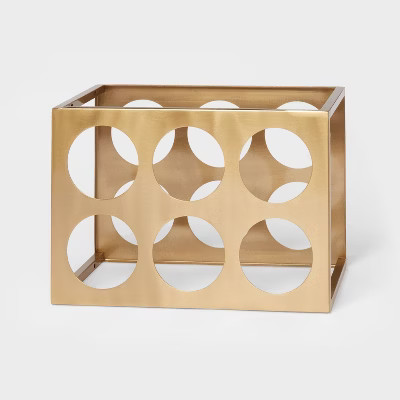 6 Bottles Delavan Collection Metal Stand Wine Rack Gold - Threshold™ | Target