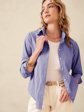 Petite Classic-Fit Poplin Shirt | Banana Republic (US)