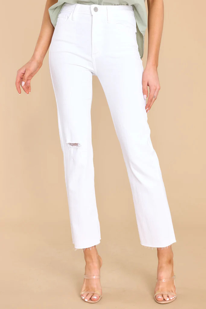 Forever You Off White Jeans | Red Dress 