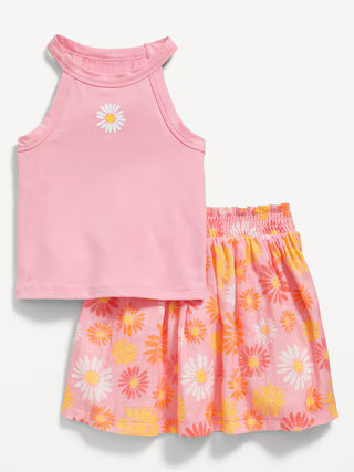 Fitted Halter Graphic Tank and Skort Set for Toddler Girls | Old Navy (US)
