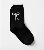 Crystal Bow Crew Socks | LOFT