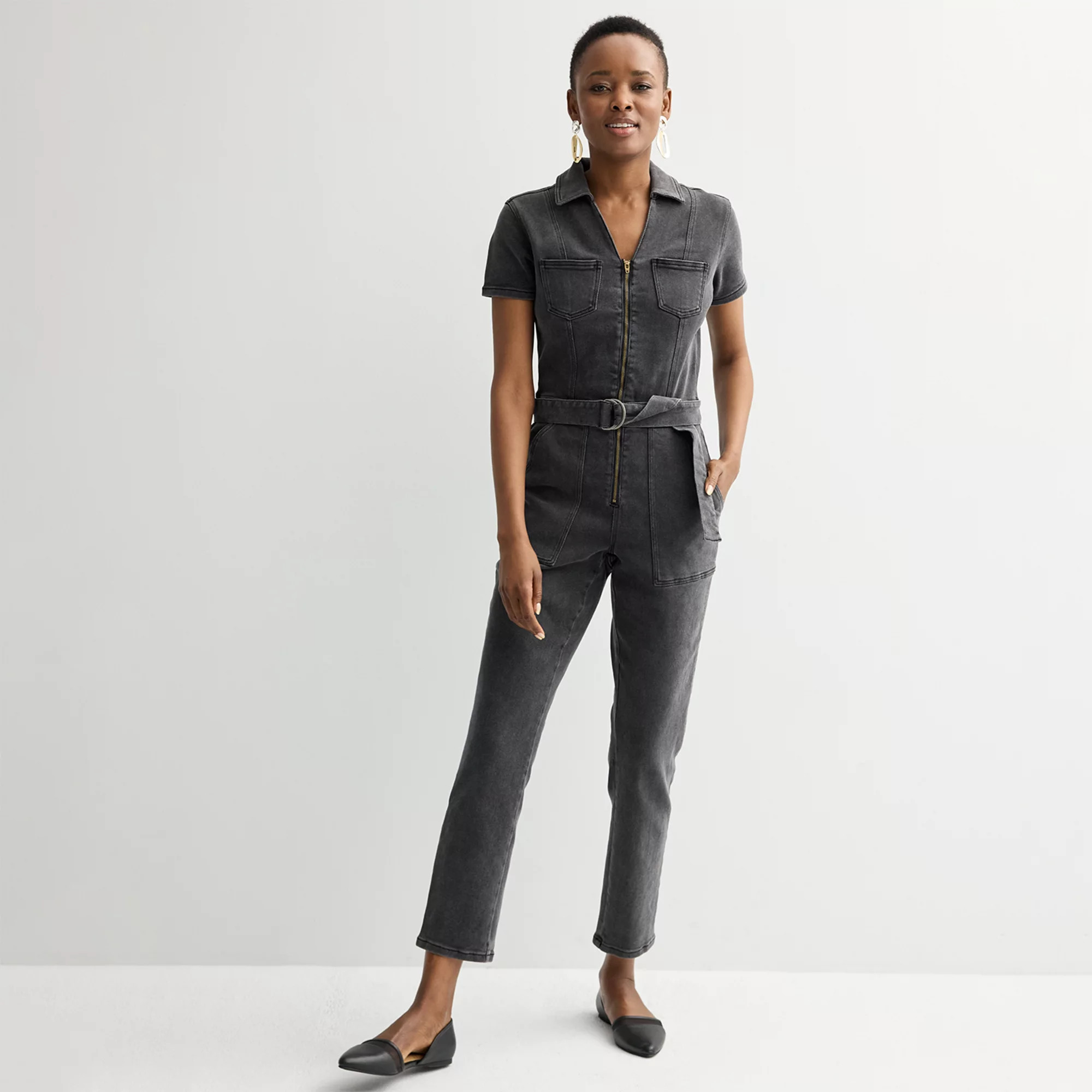 Women's INTEMPO™ Denim Belt Jumpsuit | Kohl's