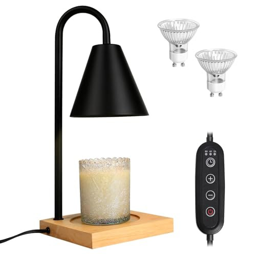 Candle Warmer Lamp with Timer Light Warmers Lamps Melter Cozy Wax Warming Burner Remote Bulbs Adjustable Mothers Day Gifts Home Decor Black | Amazon (US)