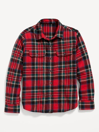 Plaid Flannel Utility Pocket Shirt for Boys | Old Navy (US)