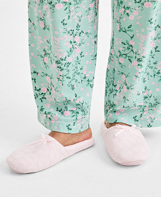 Charter Club Women's Eyelet Round-Toe Slippers, Macy's Exclusive - Macy's | Macy's