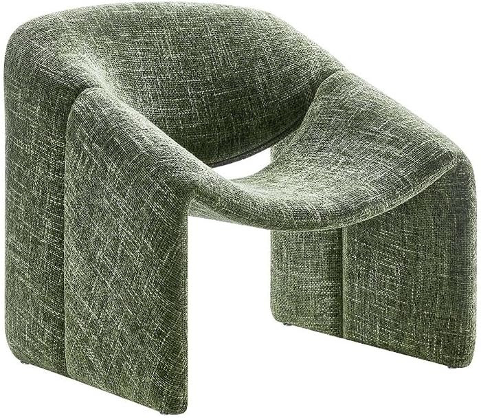 Maklaine Accent Chair, Metal Frame with Chenille Upholstery, Basil Finish, 29.5"H x 30.5"W x 27.5... | Amazon (US)