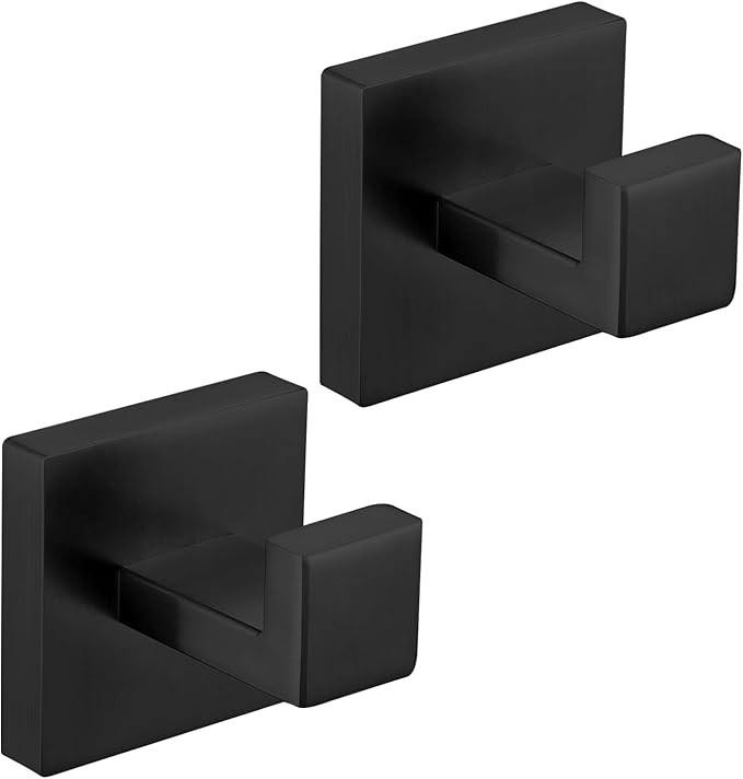 Taucent Bath Towel Hook, Matte Black Robe Hook for Bathroom Wall Mounted Heavy Duty Hook 304 Stai... | Amazon (US)