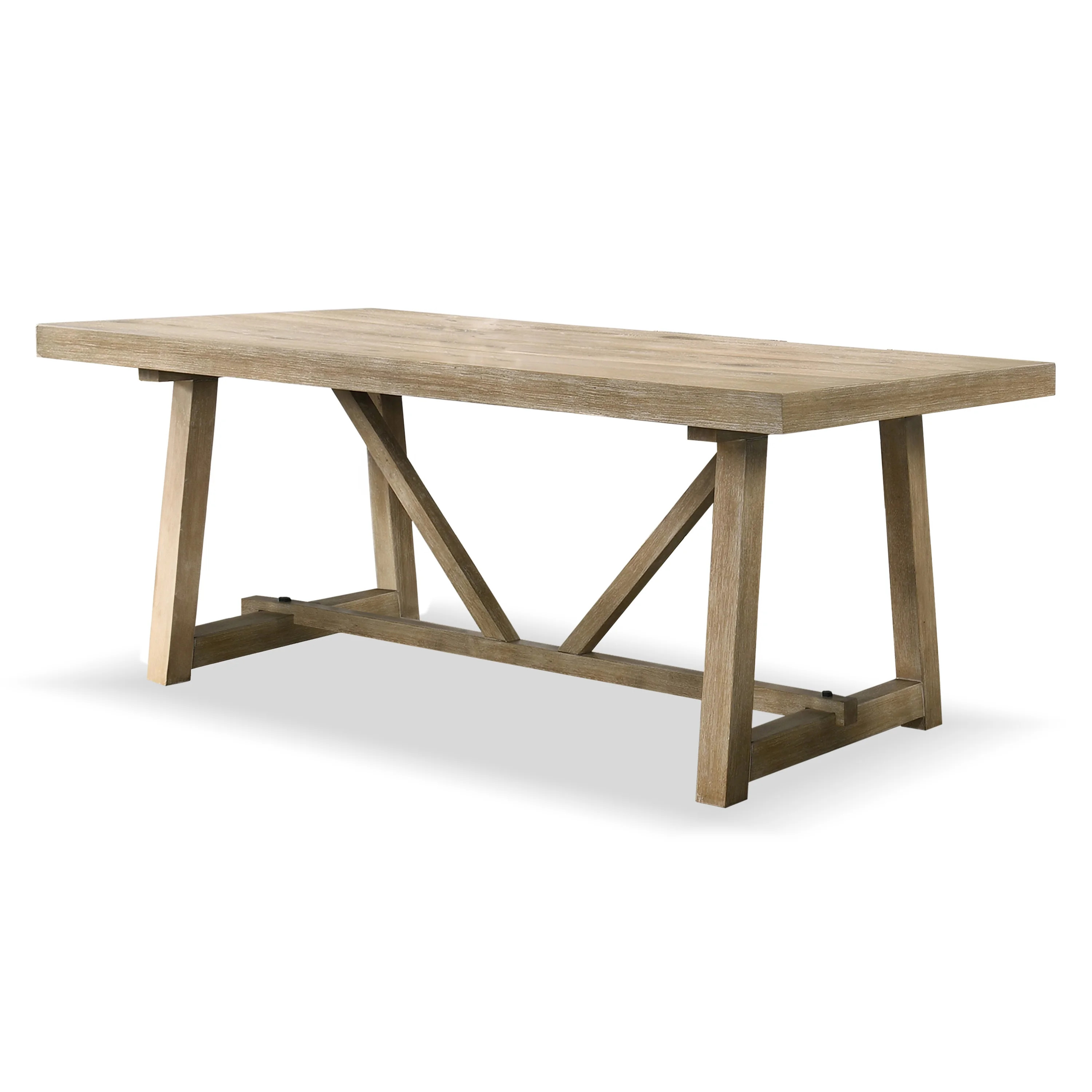 Furniture of America Amesdat Solid Wood 84-inch Dining Table, Natural Oak | Walmart (US)