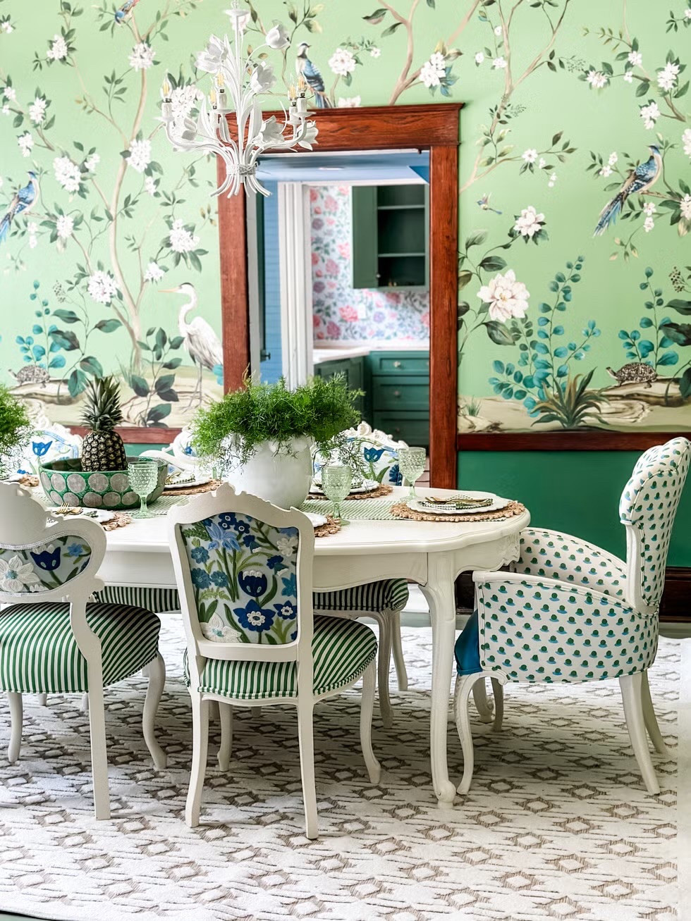 Stunning blue and green dining room. Wallpaper by Daisy Bennett Designs (not on LTK). This happy joyful dining room decor is a showstopper! Photo credit: Chair Whimsy 



#LTKHome #LTKOver40 #LTKStyleTip