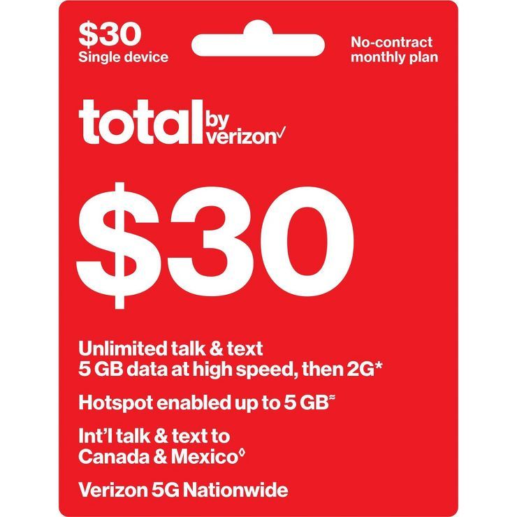 Total By Verizon No Contract Monthly Plan (Email Delivery) | Target