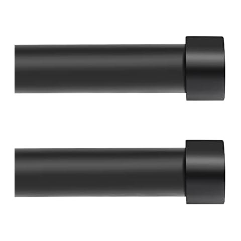 Ivilon Drapery Window Curtain Rod - End Cap Style Design 1 Inch Pole. 72 to 144 Inch Color Black | Amazon (US)
