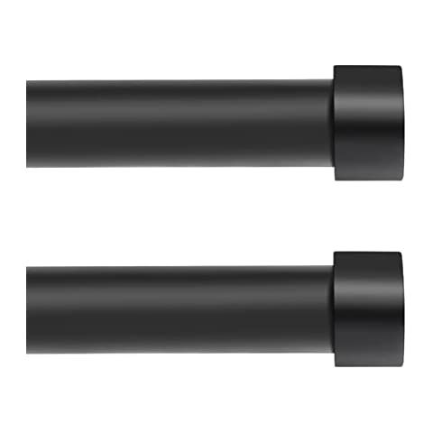 Ivilon Drapery Window Curtain Rod - End Cap Style Design 1 Inch Pole. 72 to 144 Inch Color Black | Amazon (US)