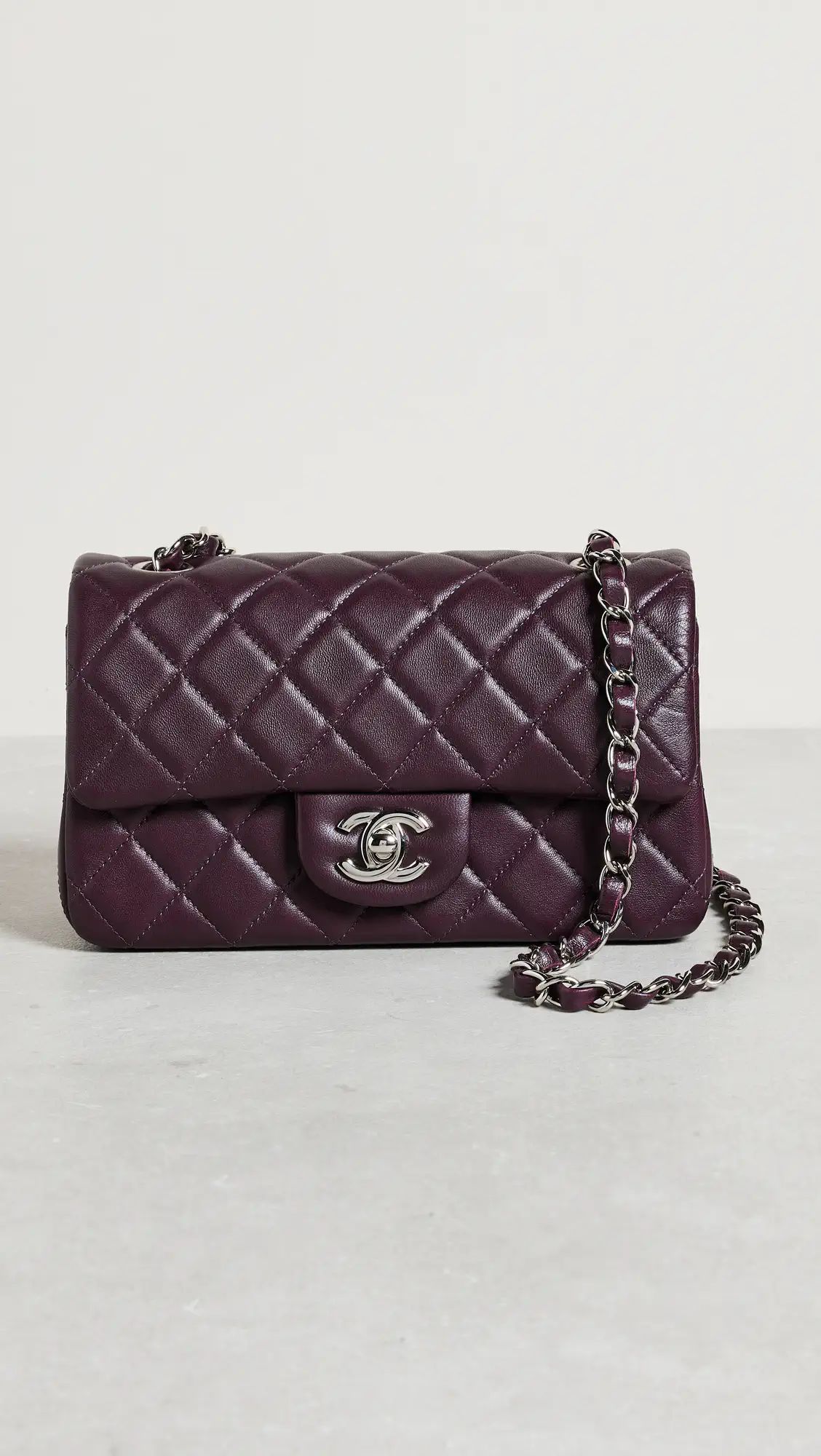 What Goes Around Comes Around Chanel Purple Lambskin Rectangular Flap Bag | Shopbop | Shopbop