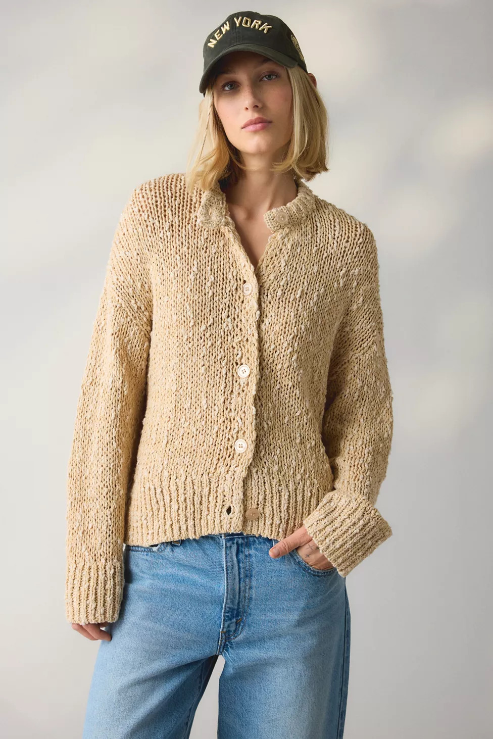 BDG Bridget Cotton Slub Knit Oversized Cardigan | Urban Outfitters (US and RoW)