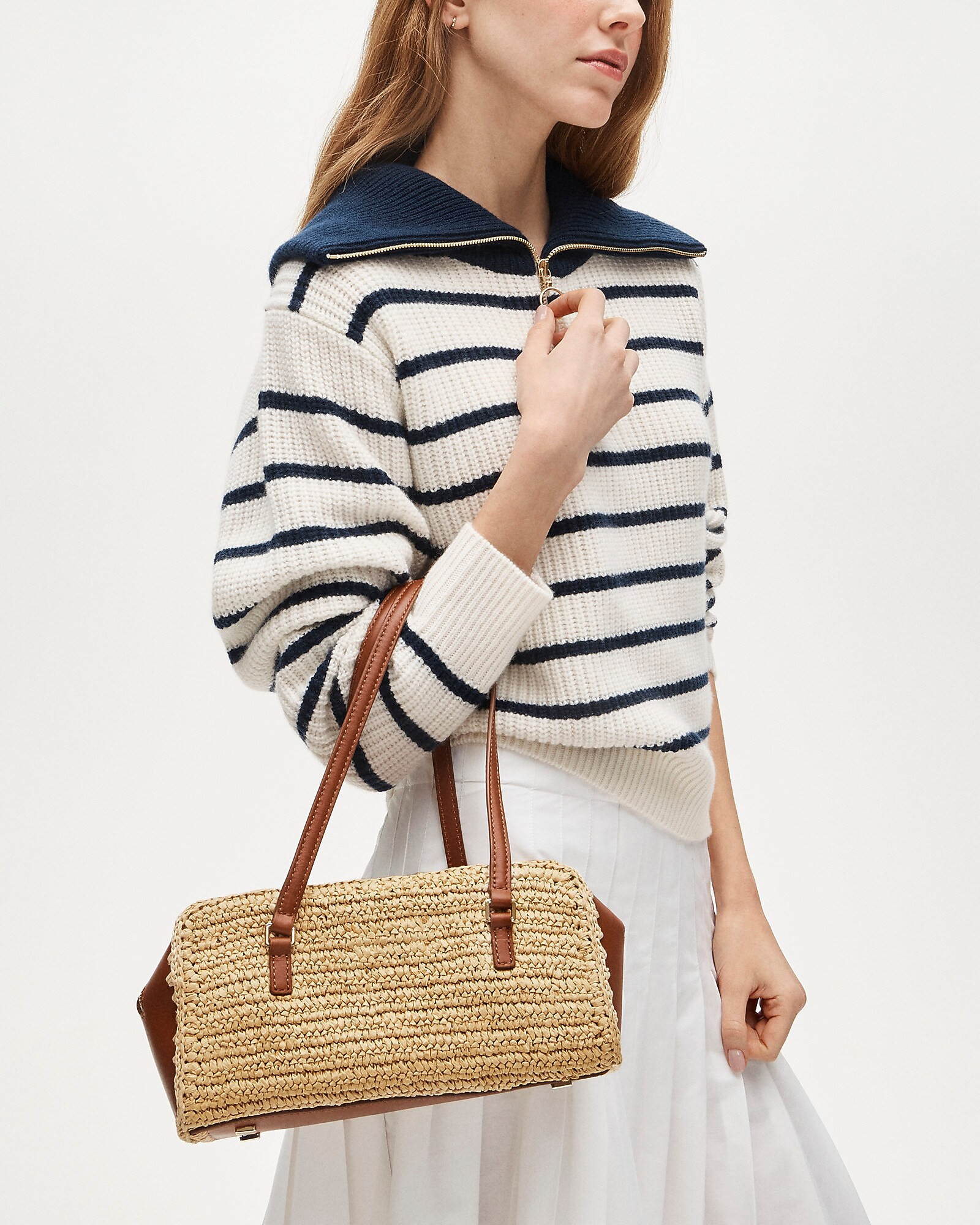 Delphine handknotted shoulder bag in straw | J. Crew US