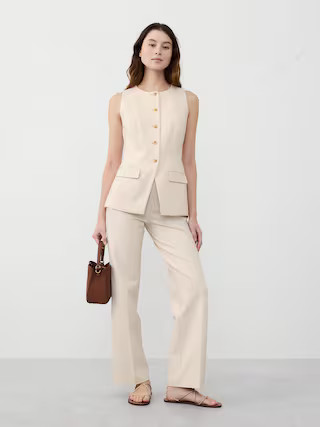 Ponte Cutaway Vest | Banana Republic Factory