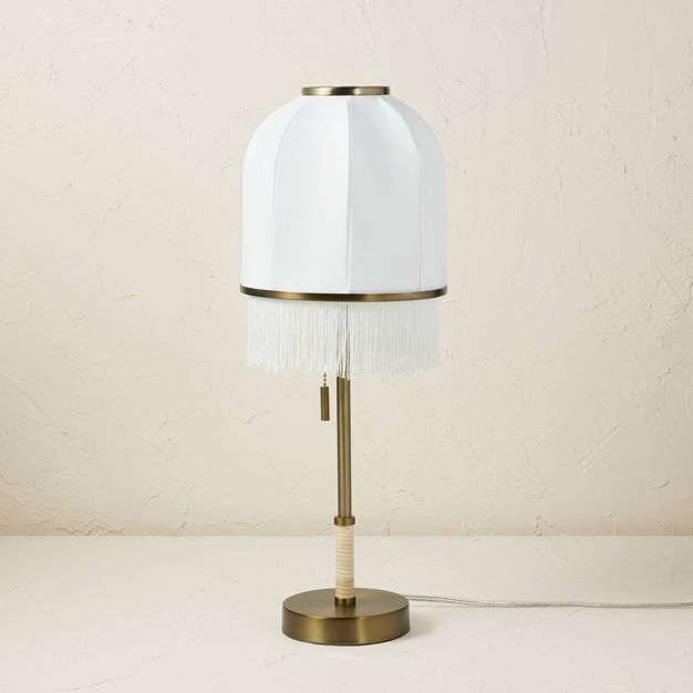 Euclid Fabric Table Lamp with USB (Includes LED Light Bulb) Cream - Opalhouse™ designed with Ju... | Target