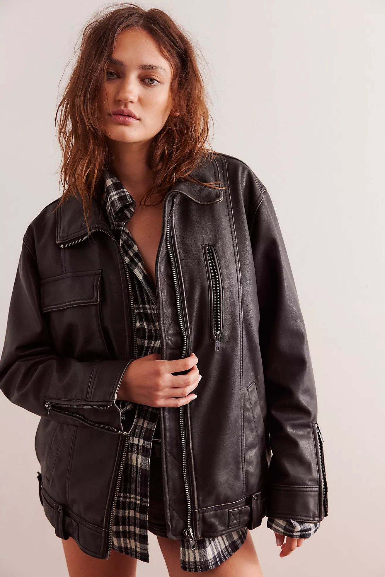 We The Free Buckle Up Vegan Leather Jacket | Free People (Global - UK&FR Excluded)