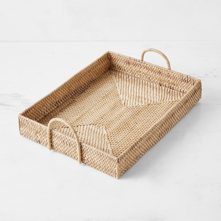 Light Woven Small Rectangular Tray | Williams-Sonoma