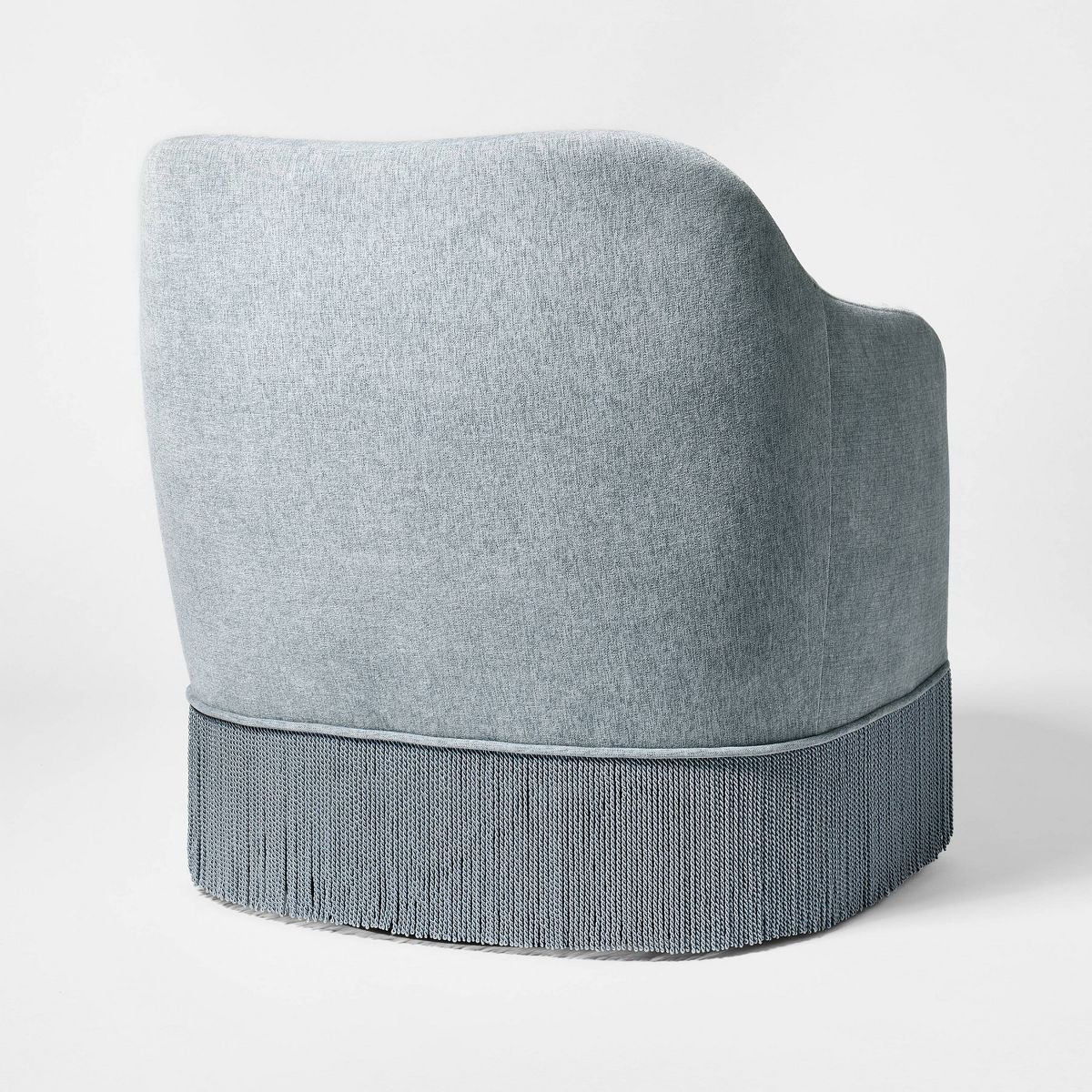 Upholstered Swivel Accent Chair with Fringe Light Blue - Threshold designed with Studio McGee™ | Target