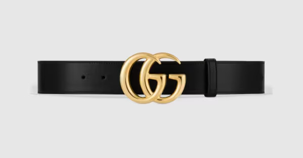GG Marmont leather belt with shiny buckle | Gucci (US)