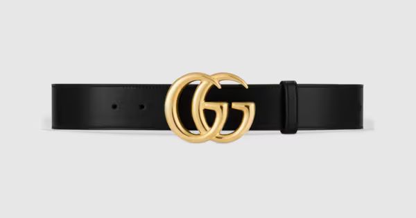 GG Marmont leather belt with shiny buckle | Gucci (AU)