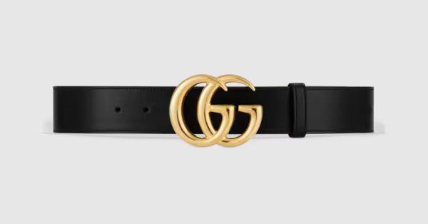 Gucci GG Marmont leather belt with shiny buckle | Gucci (US)