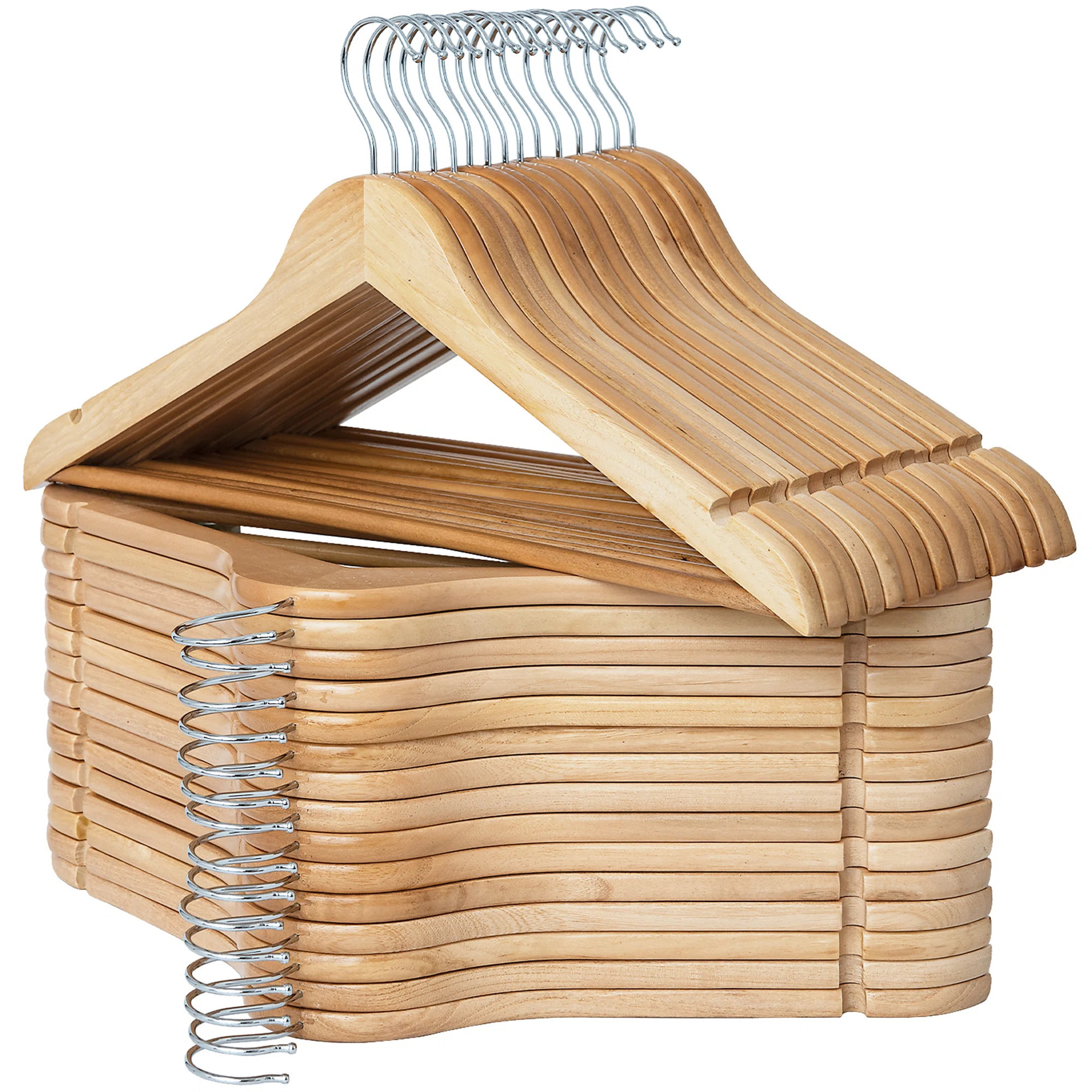 StorageWorks Wooden Coat Hanger, Wood Clothes Hangers, Wood Hangers for Coats, Shirts, Jackets, P... | Wayfair North America