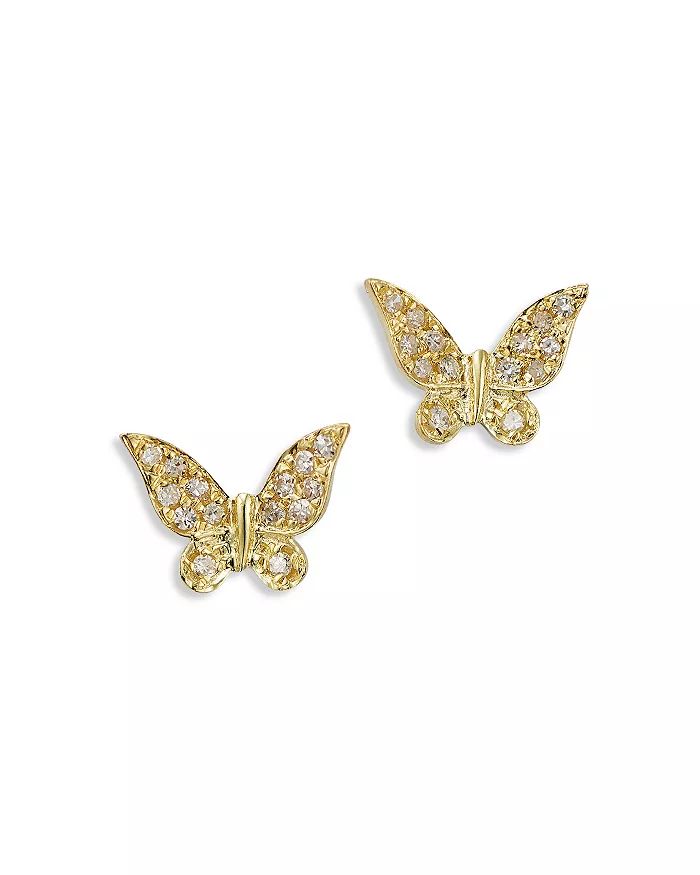 14K Yellow Gold Diamond Butterfly Earrings | Bloomingdale's (US)