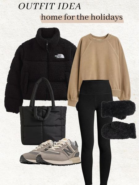 Outfit idea - home for the holidays 🤎

Winter style; mom style; winter outfit; fleece jacket; puffer jacket; black leggings; new balance; gifts for her 

#LTKSeasonal #LTKunder100 #LTKstyletip