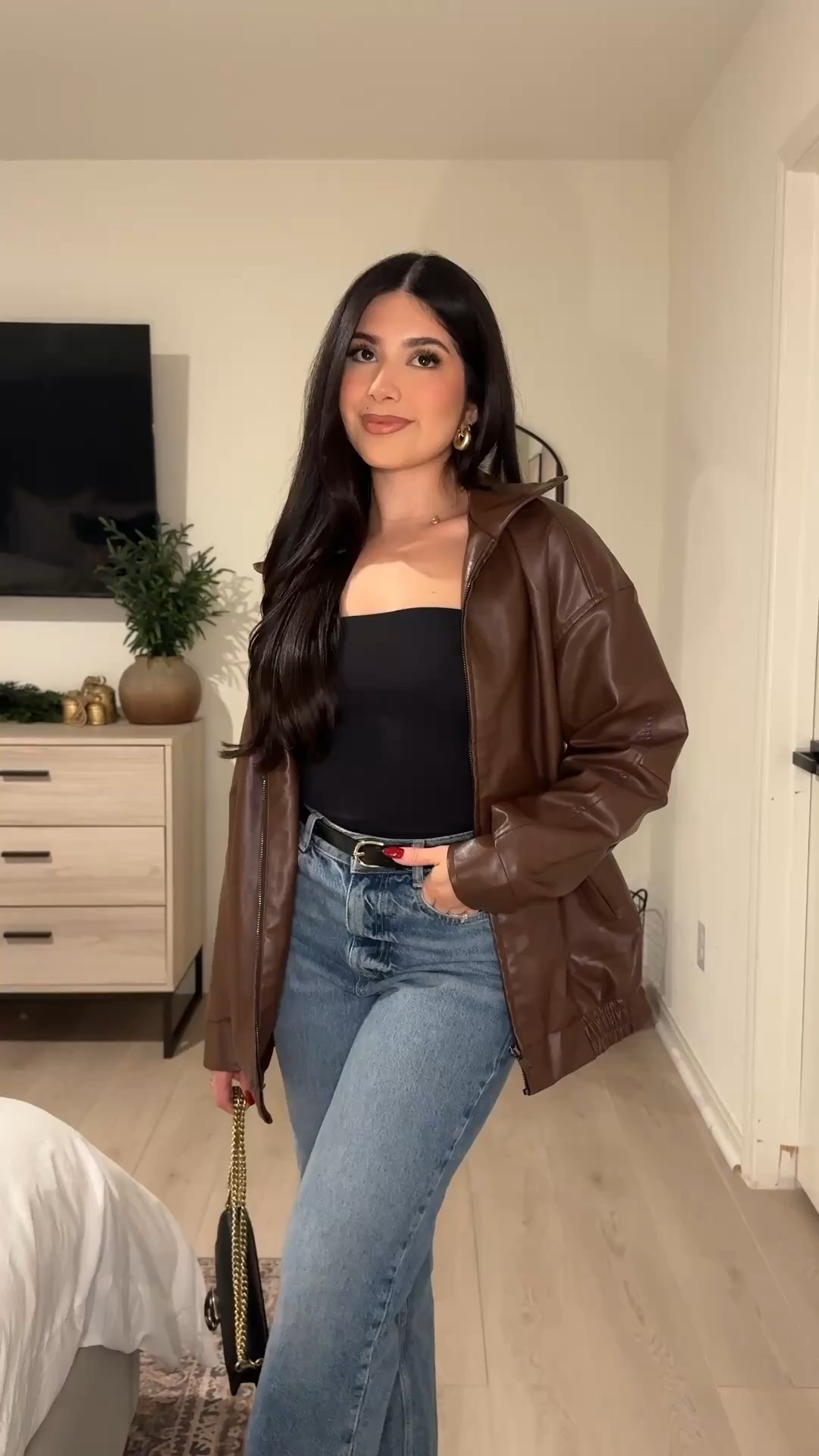 This faux leather jacket is perfect for winter outfits ✨ (wearing size xs) 

#LTKPetite #LTKootd