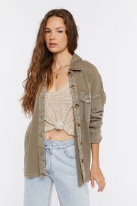 Drop-Sleeve Button-Up Shacket | Forever 21 (US)