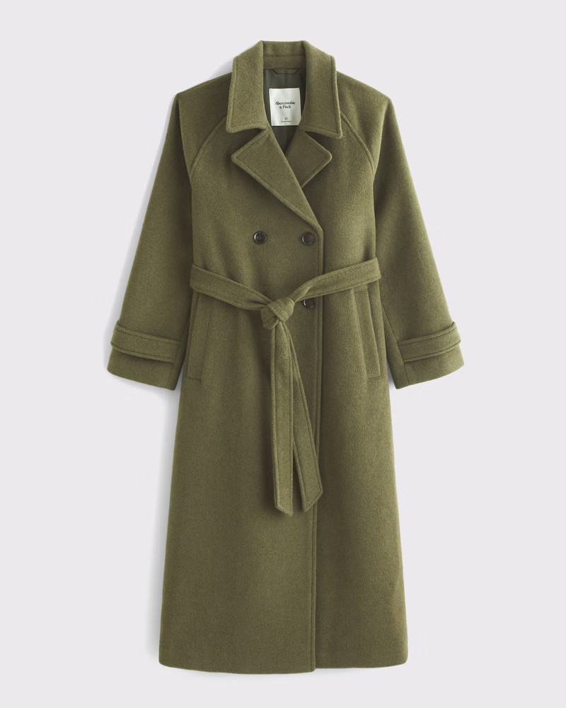 Wool-Blend Trench Coat | Abercrombie & Fitch (US)