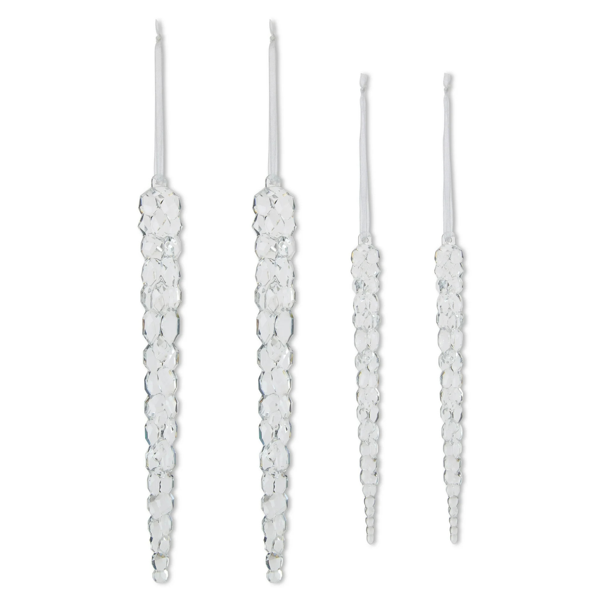 4 Count Clear Acrylic Icicle Christmas Ornaments, by My Texas House | Walmart (US)