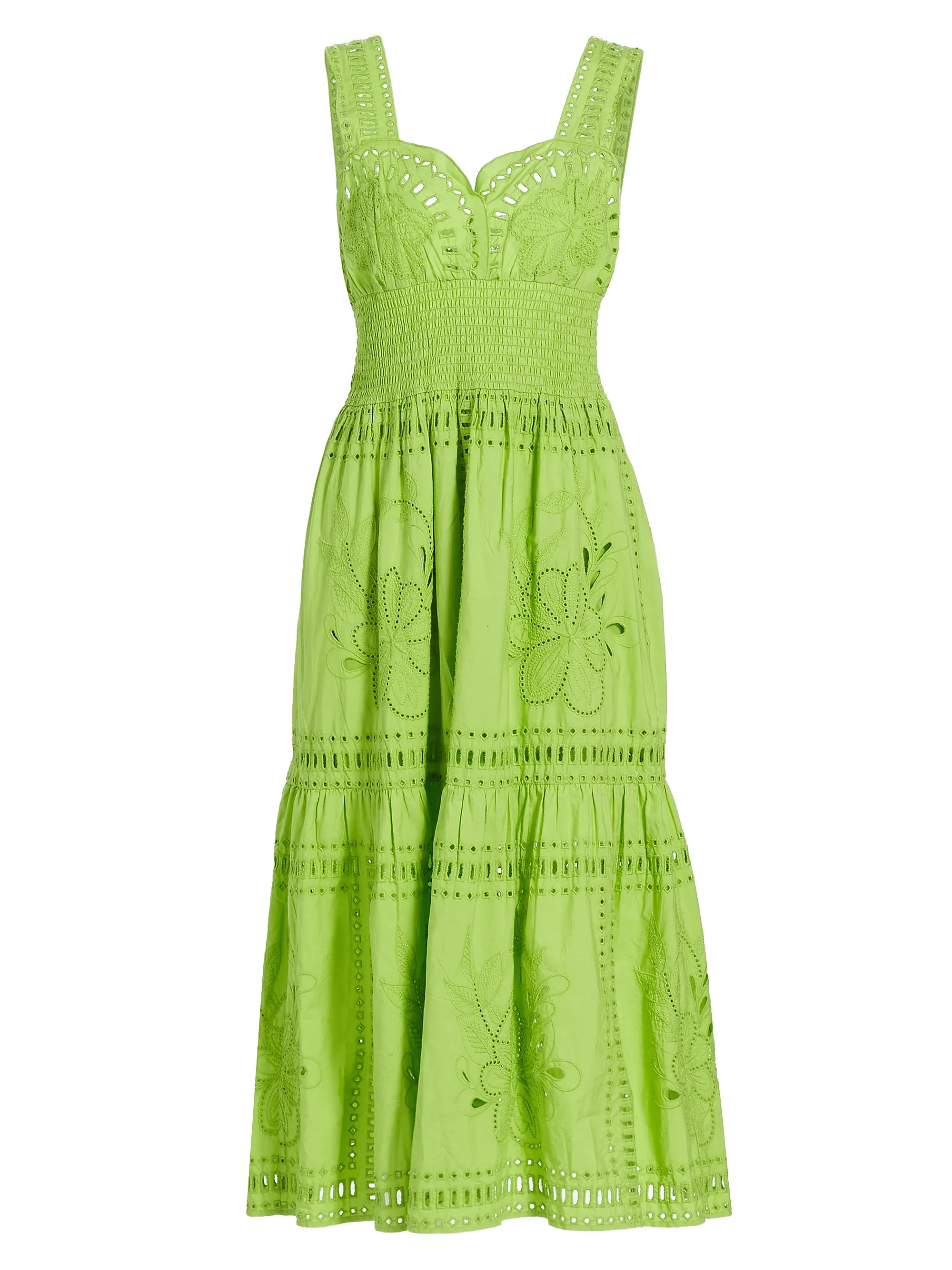 Fawn Eyelet Sweetheart Midi-Dress | Saks Fifth Avenue