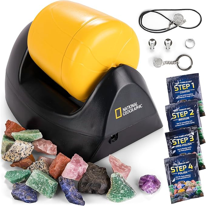 NATIONAL GEOGRAPHIC Starter Rock Tumbler Kit - Durable Leak-Proof Rock Polisher for Kids - Comple... | Amazon (US)