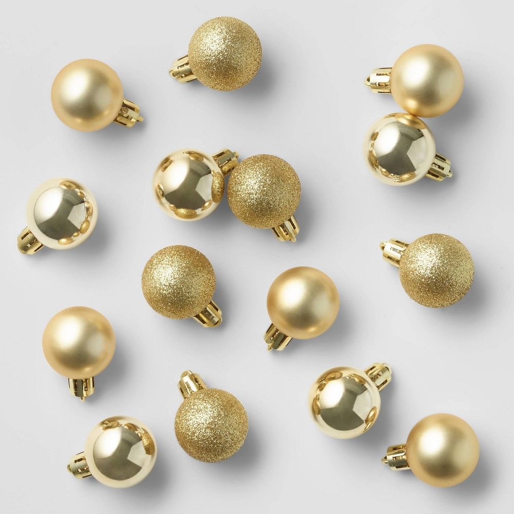 25ct Round Christmas Ornament Set Gold - Wondershop | Target