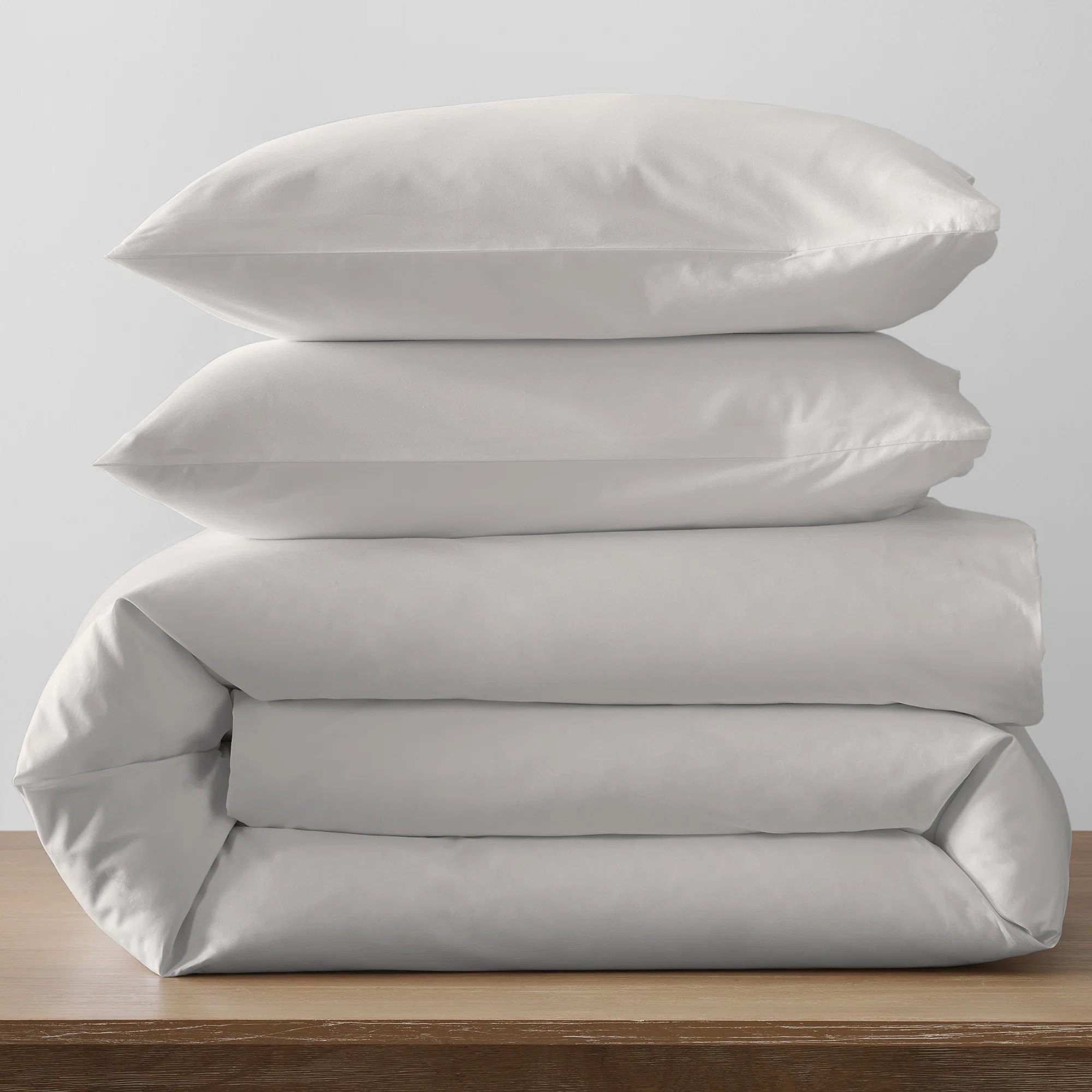 Emrik Brushed Organic Cotton Percale Duvet Cover Set | Wayfair North America